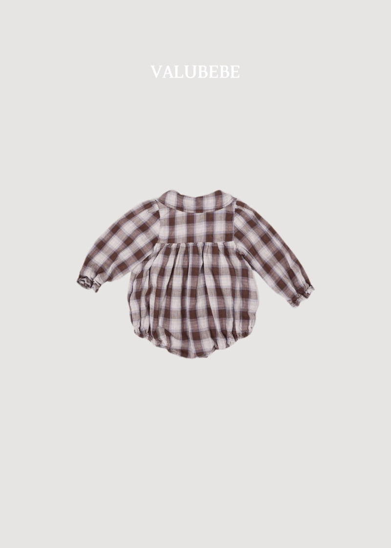 Valu Bebe - Korean Baby Fashion - #babyootd - Check Ribbon Romper - 6