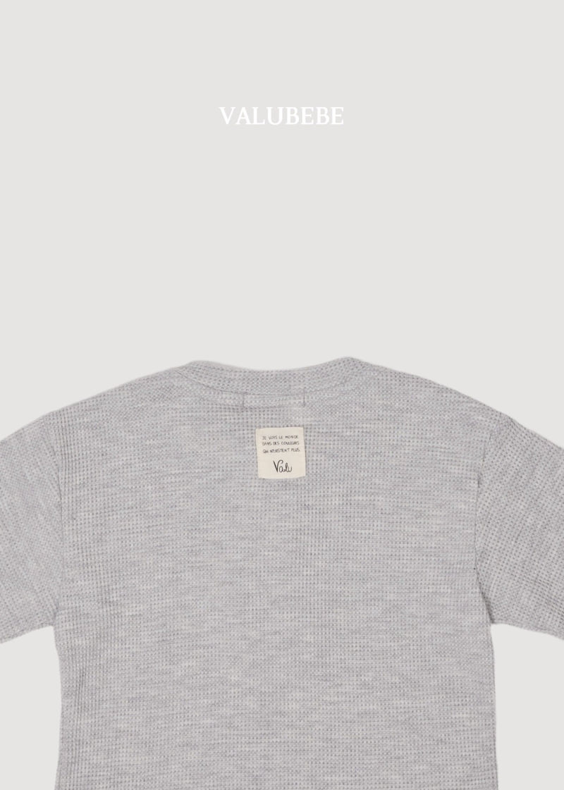 Valu Bebe - Korean Baby Fashion - #babyoutfit - Mini Waffle Button Tee - 9