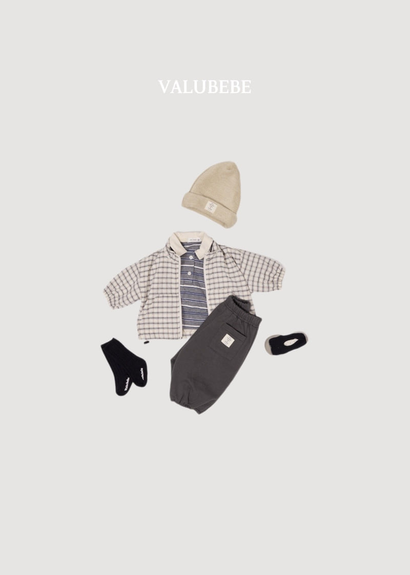 Valu Bebe - Korean Baby Fashion - #babyoutfit - Milky Stripe Collar Tee - 9
