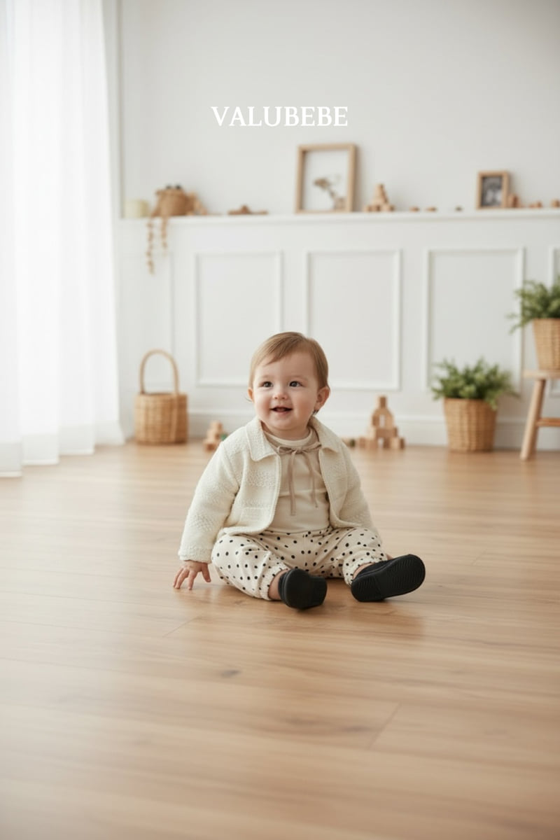 Valu Bebe - Korean Baby Fashion - #babyoutfit - Creamy Ribbon Puff Tee - 12
