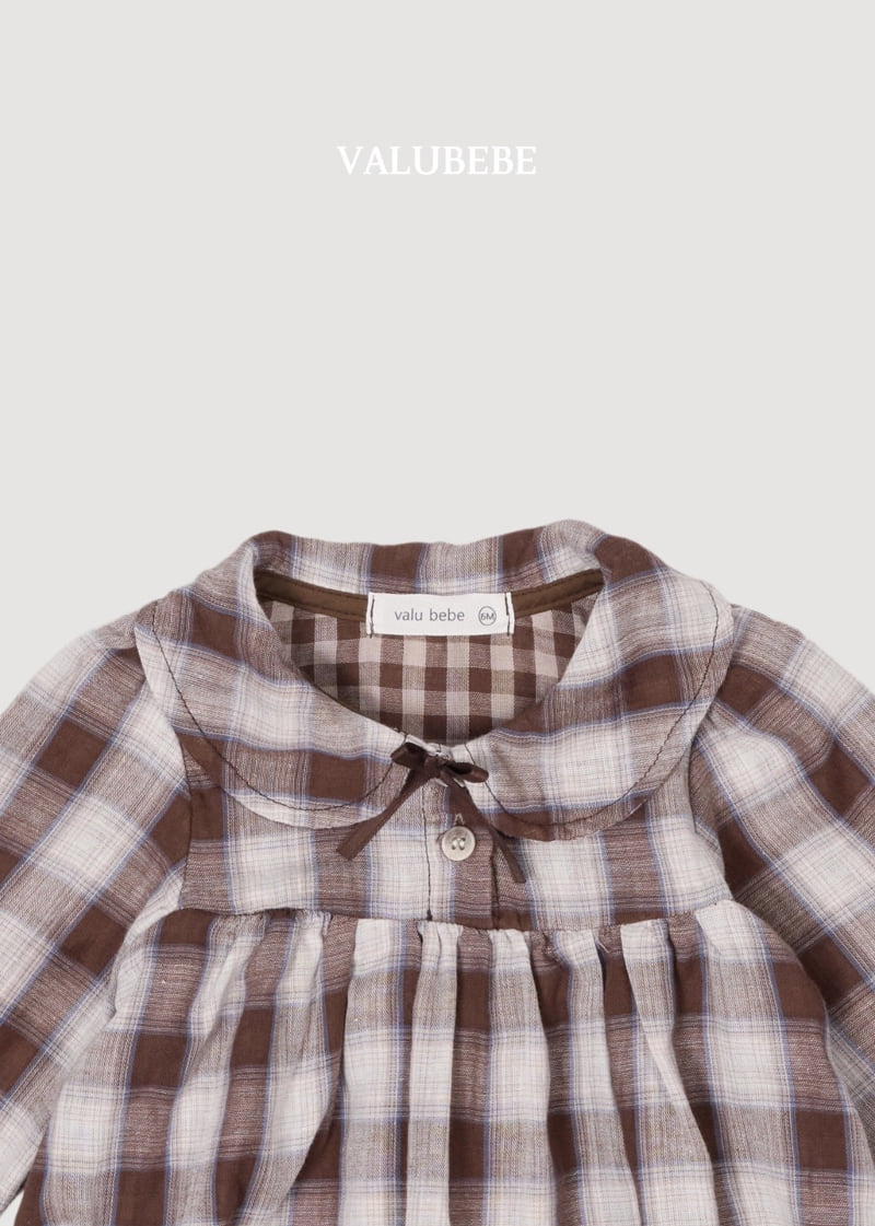 Valu Bebe - Korean Baby Fashion - #babyoutfit - Check Ribbon Romper - 7