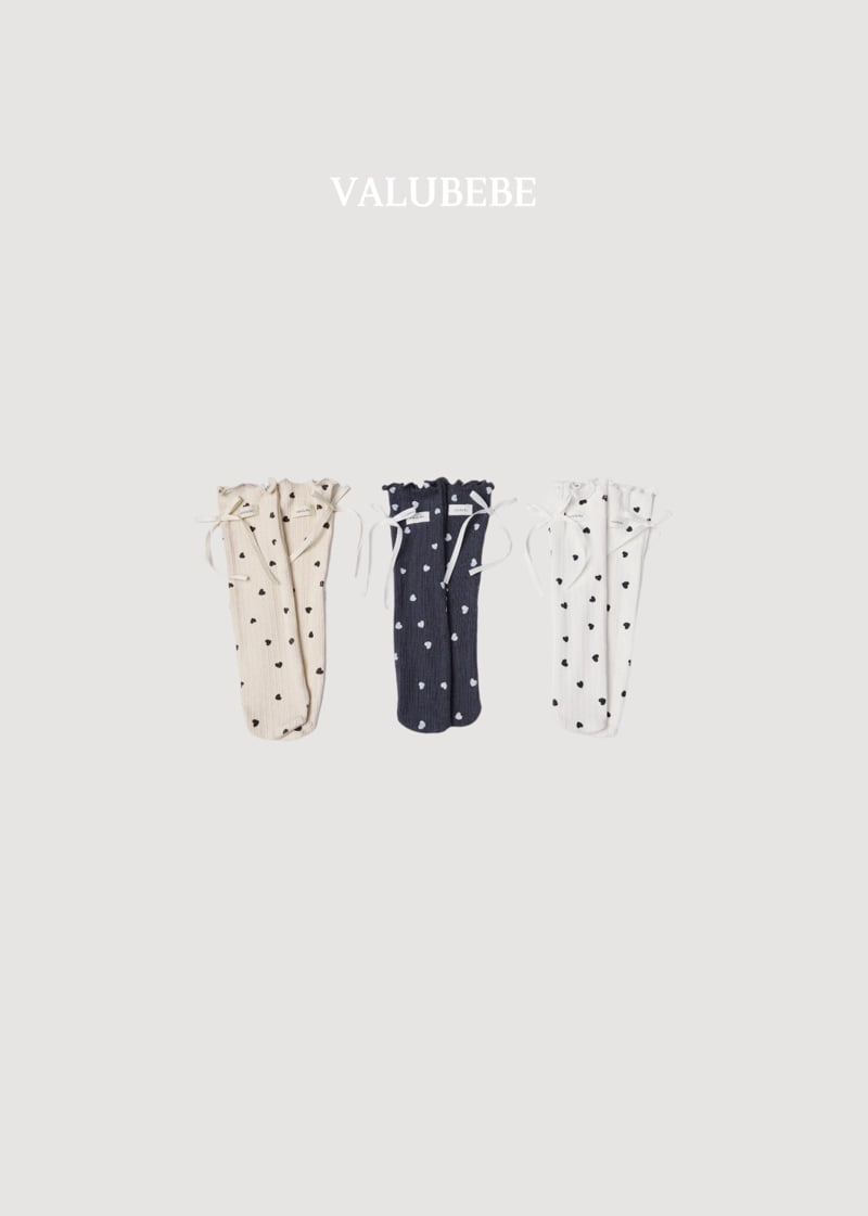Valu Bebe - Korean Baby Fashion - #babyoutfit - Blanc Heart Roll Socks