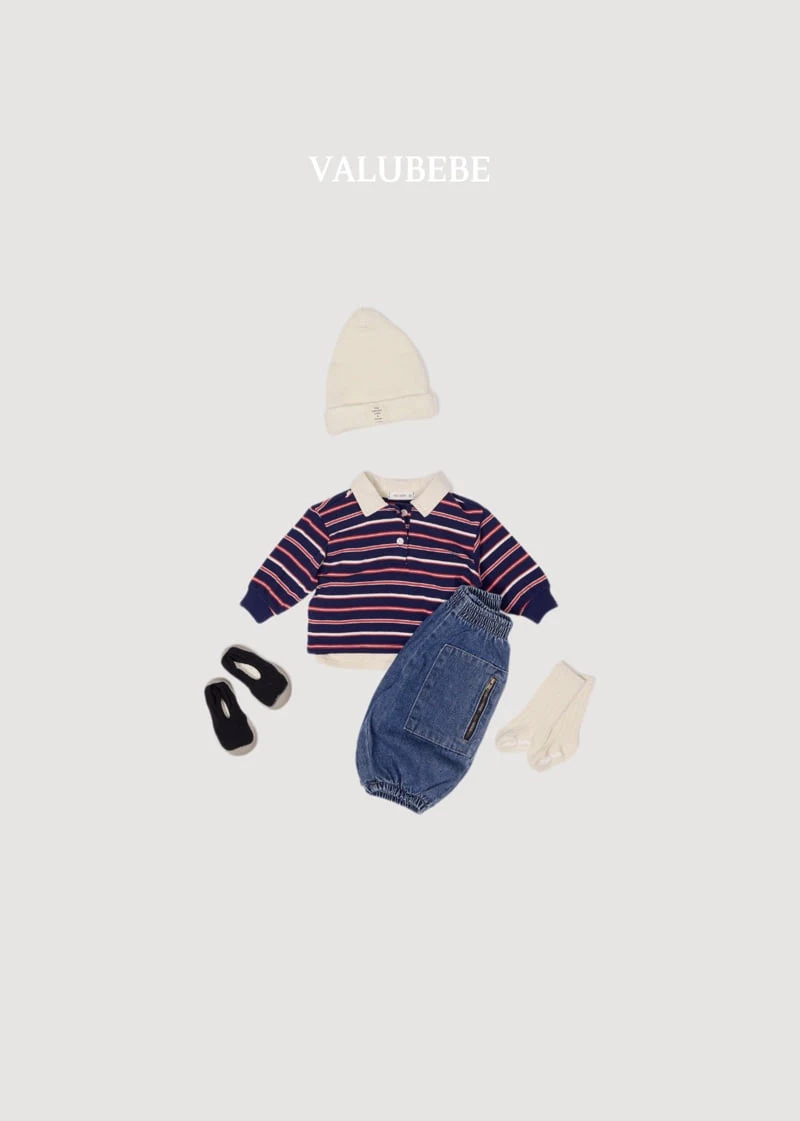 Valu Bebe - Korean Baby Fashion - #babywear - Milky Stripe Collar Tee - 10