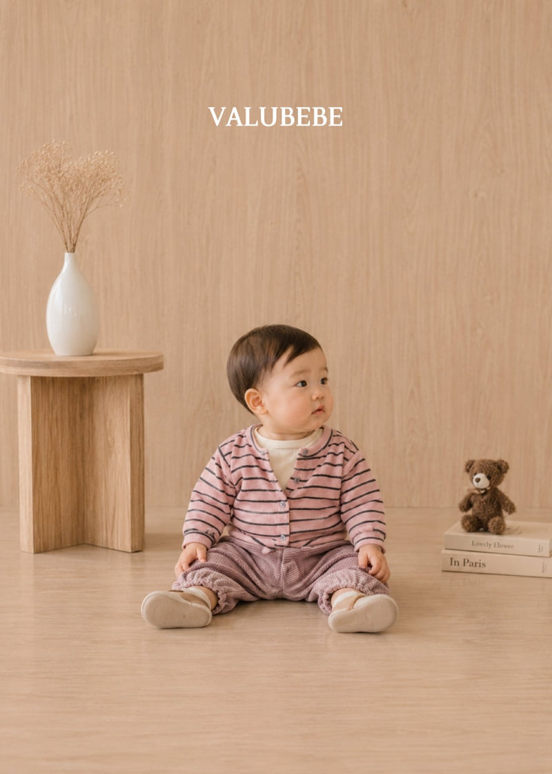 Valu Bebe - Korean Baby Fashion - #babywear - Veloure Stripe Cardigan - 12