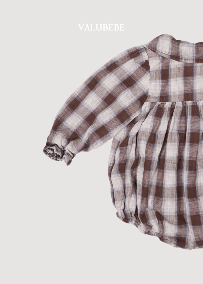 Valu Bebe - Korean Baby Fashion - #babywear - Check Ribbon Romper - 9