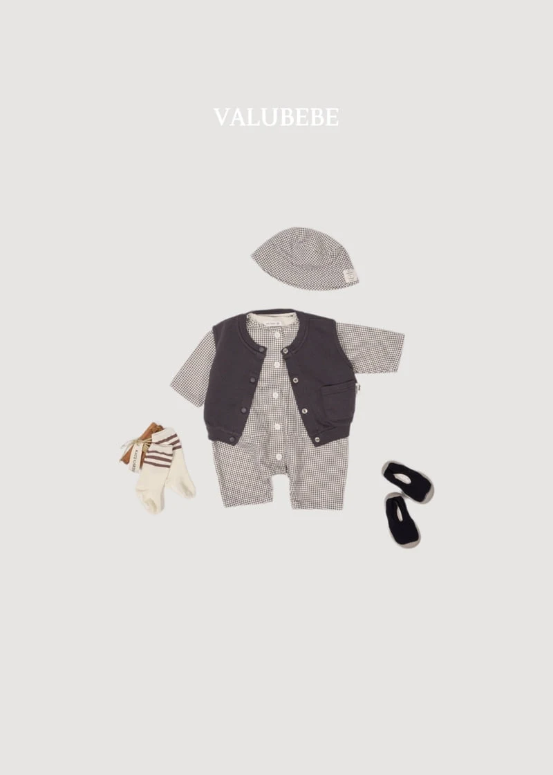 Valu Bebe - Korean Baby Fashion - #onlinebabyshop - Lee Check Jumpsuit - 12