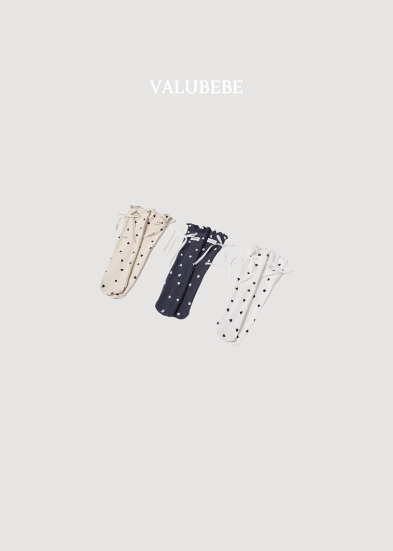 Valu Bebe - Korean Baby Fashion - #onlinebabyboutique - Blanc Heart Roll Socks - 4