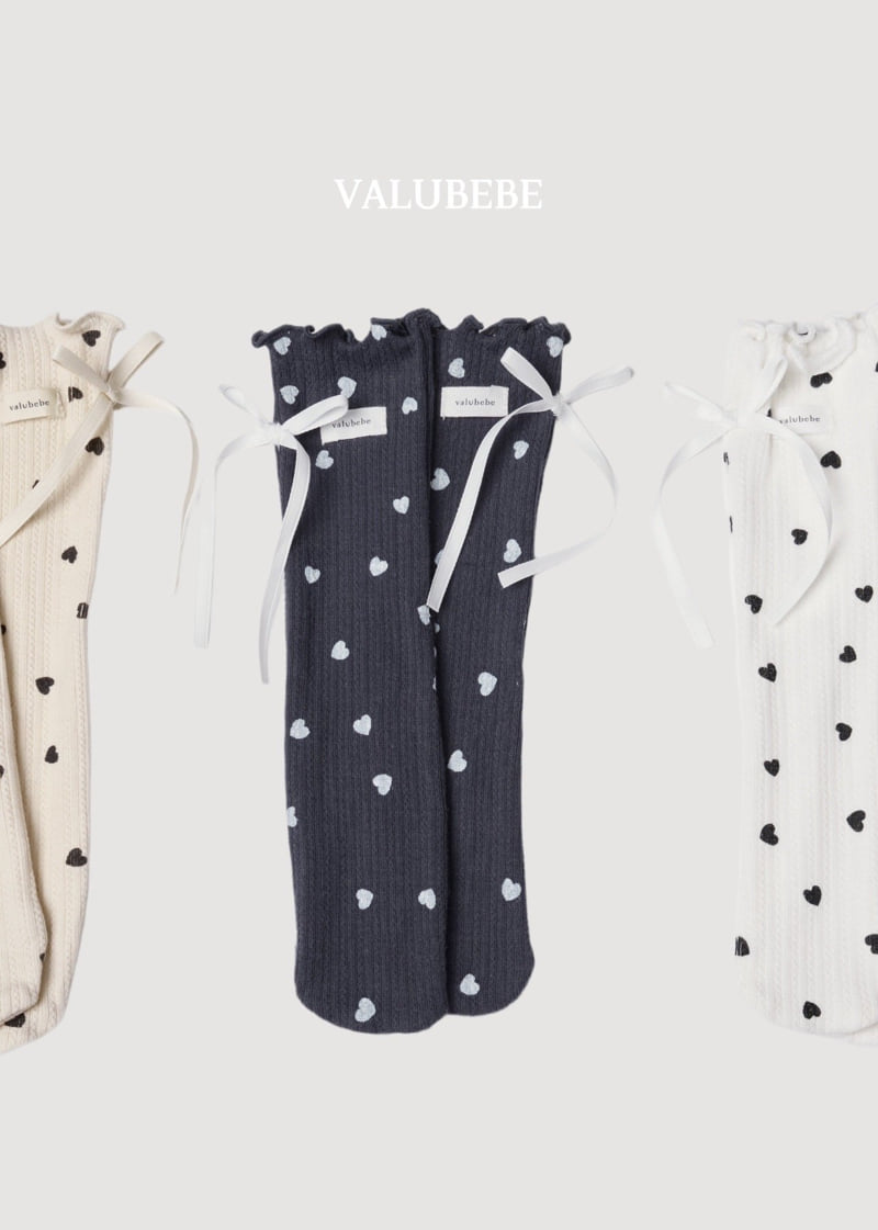 Valu Bebe - Korean Baby Fashion - #smilingbaby - Blanc Heart Roll Socks - 5