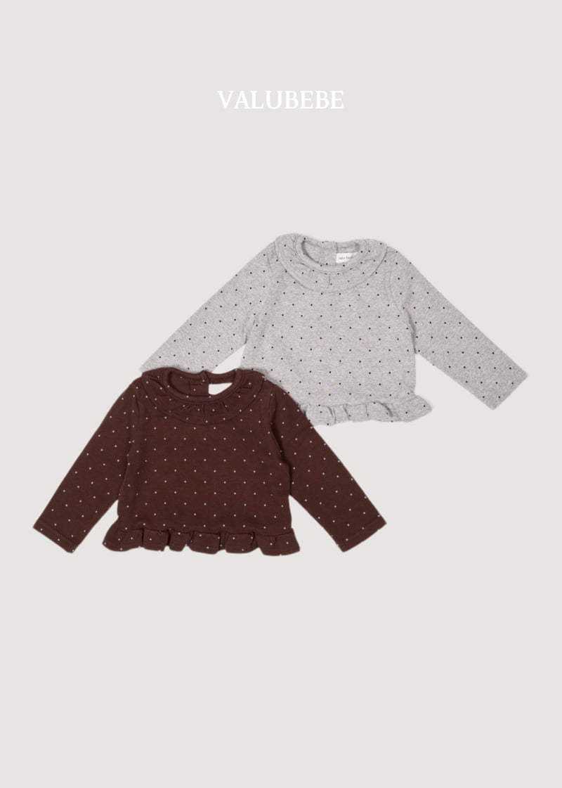 Valu Bebe - Korean Baby Fashion - #onlinebabyshop - Chouchou Dot Frill Tee - 4
