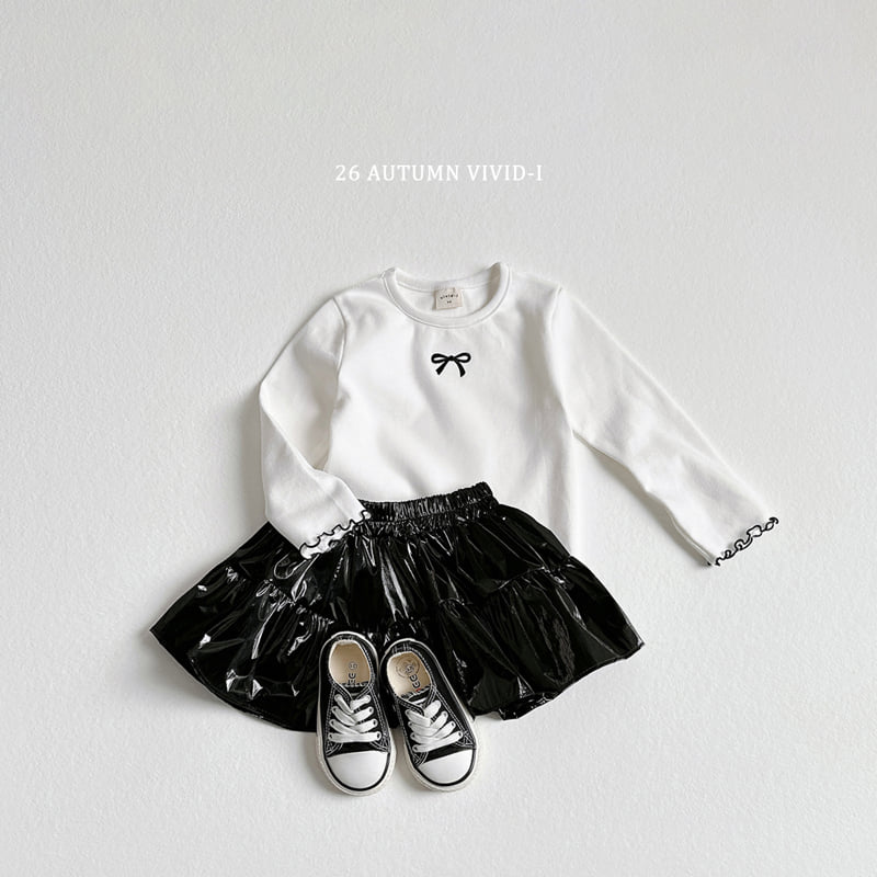 Vivid I - Korean Children Fashion - #Kfashion4kids - Popcorn Glossy Flare Skirt - 11