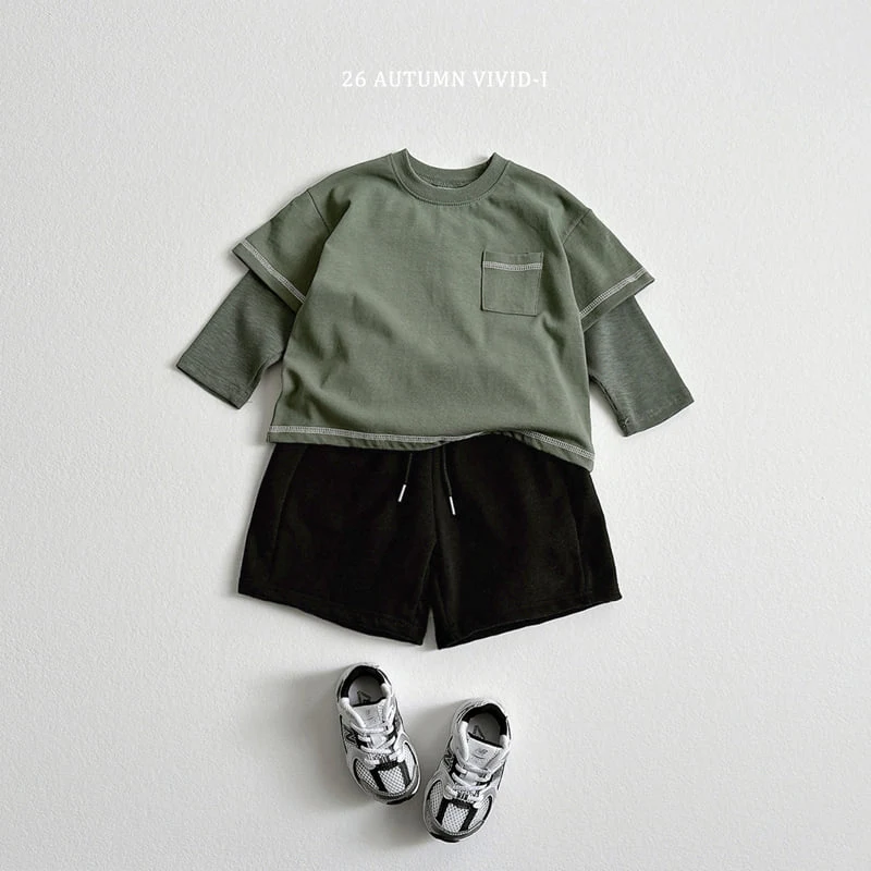 Vivid I - Korean Children Fashion - #kidzfashiontrend - Stitch Layered Tee - 4