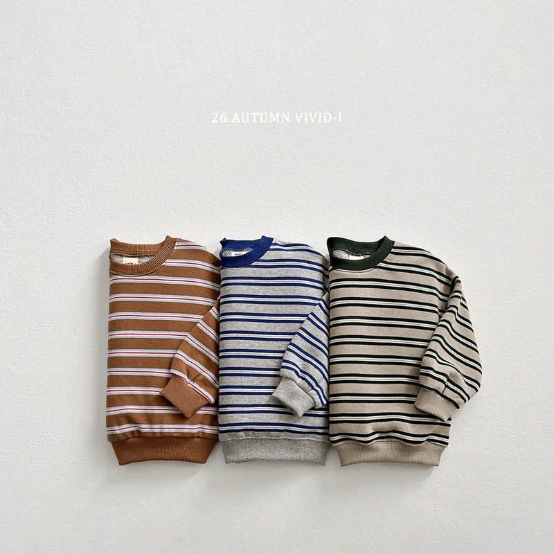 Vivid I - Korean Children Fashion - #Kfashion4kids - Multi Colorblock Stripe Sweatshirt
