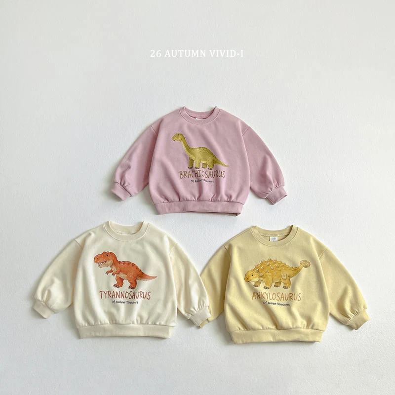 Vivid I - Korean Children Fashion - #Kfashion4kids - Painting Dino Sweatshirt - 3