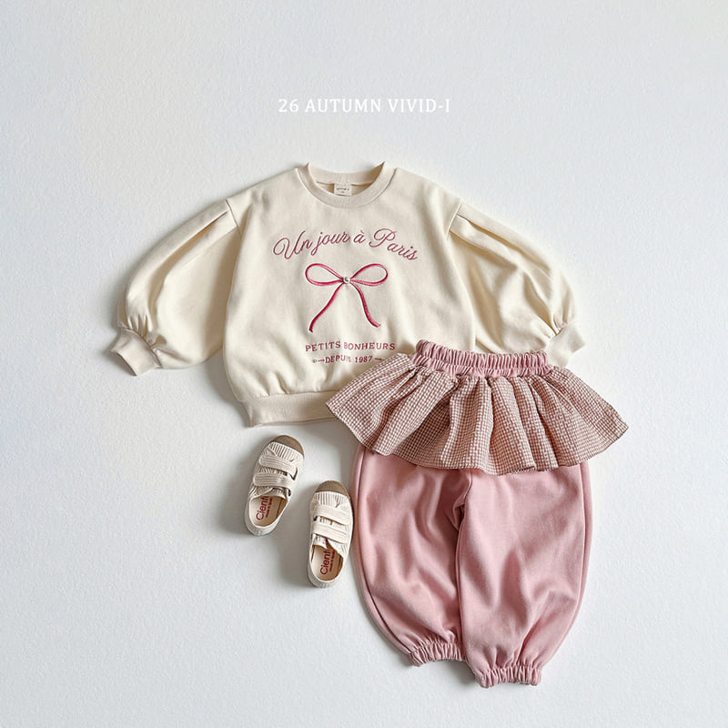 Vivid I - Korean Children Fashion - #childofig - Ribbon Pearl Puff Sweatshirt - 12