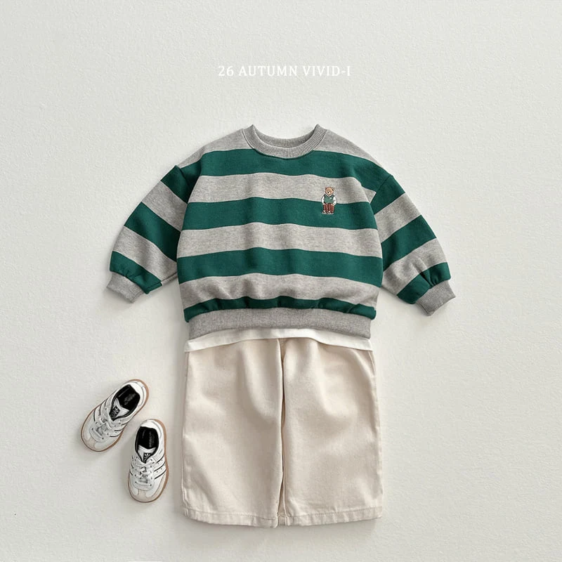 Vivid I - Korean Children Fashion - #childofig - Big Stripe Bear Sweatshirt - 9