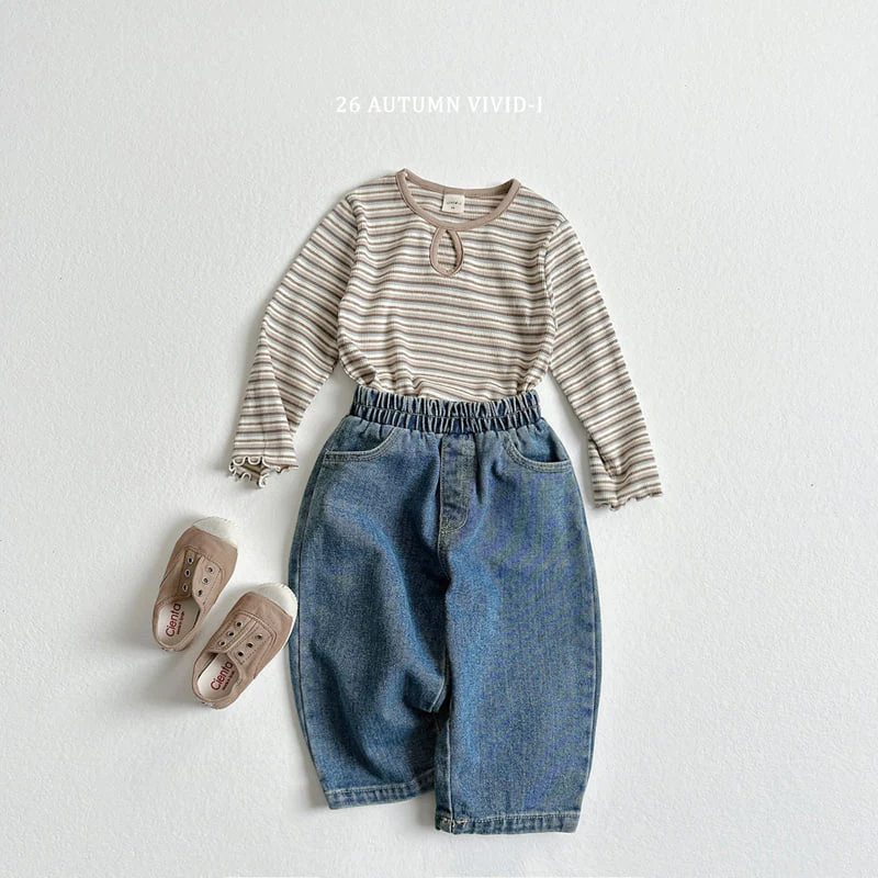 Vivid I - Korean Children Fashion - #childofig - Stripe Hole Tee - 7