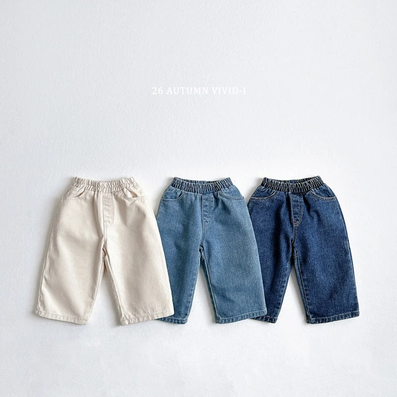 Vivid I - Korean Children Fashion - #childofig - Cut-Line Denim Pants - 3