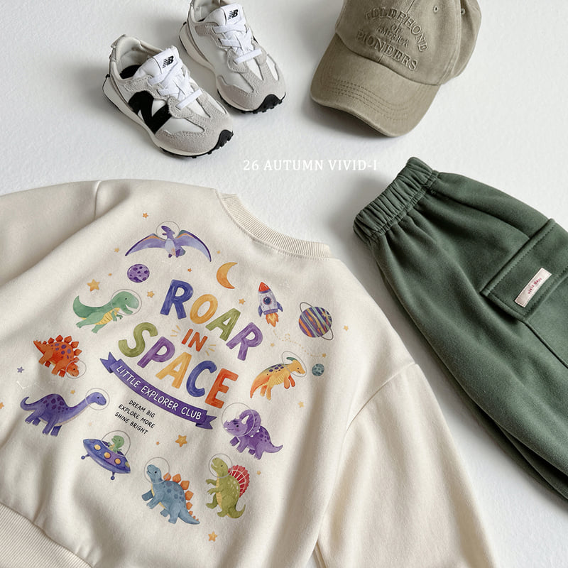 Vivid I - Korean Children Fashion - #childofig - Space Dino Sweatshirt - 9