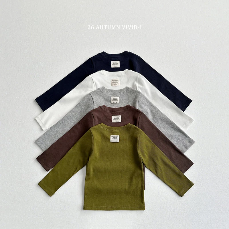 Vivid I - Korean Children Fashion - #childofig - Label Ribbed Tee