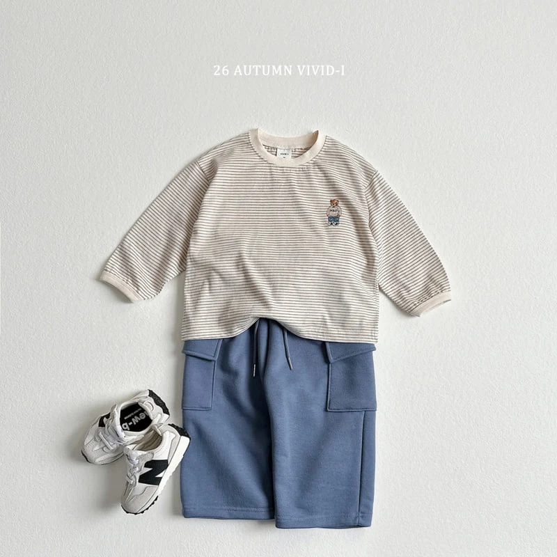 Vivid I - Korean Children Fashion - #childofig - Signature Bear Stripe Tee - 12