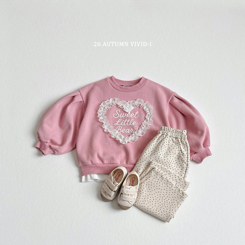 Vivid I - Korean Children Fashion - #childofig - Heart Lace Puff Sweatshirt - 6