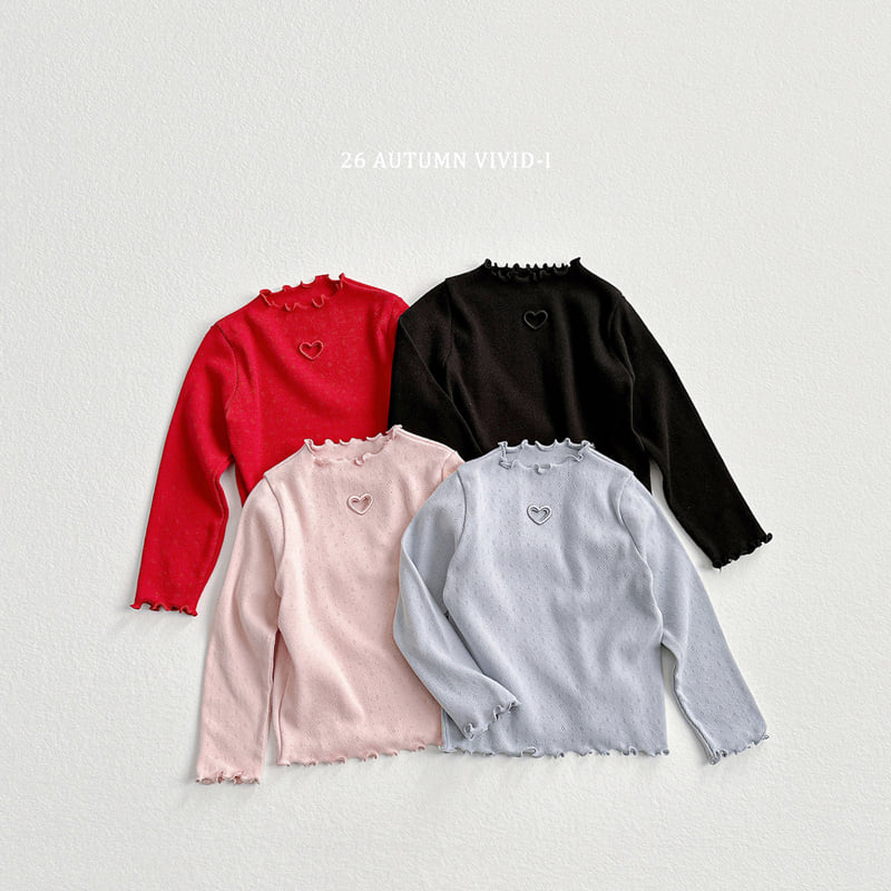 Vivid I - Korean Children Fashion - #childofig - Heart Eyelet Tee