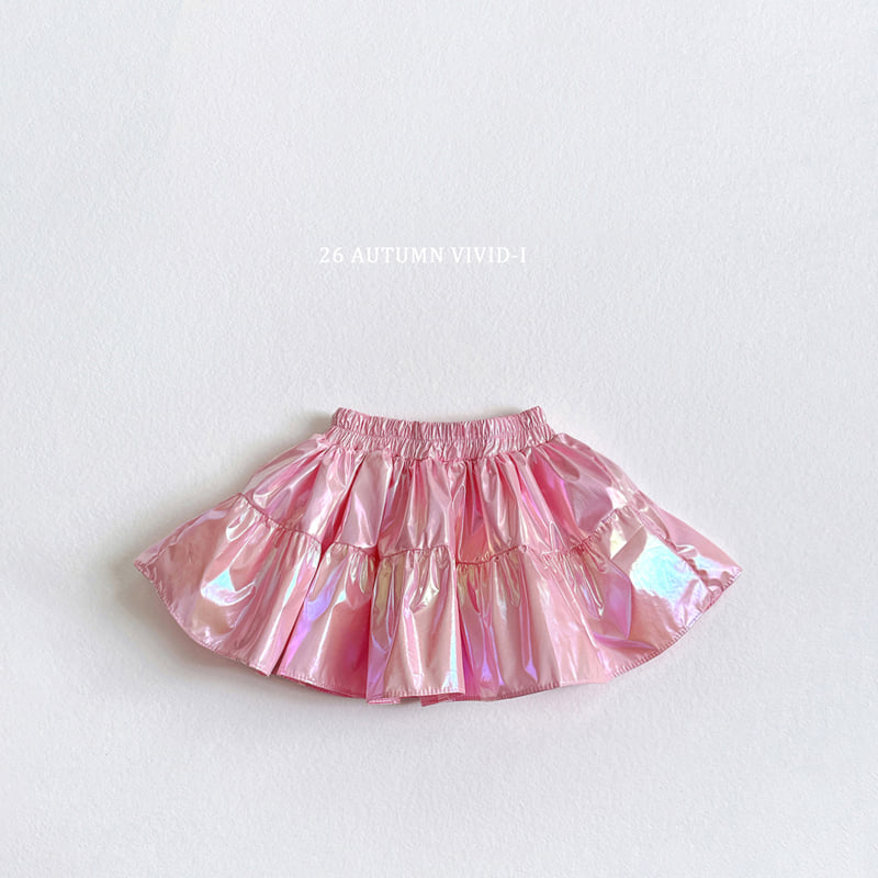 Vivid I - Korean Children Fashion - #childofig - Popcorn Glossy Flare Skirt - 4