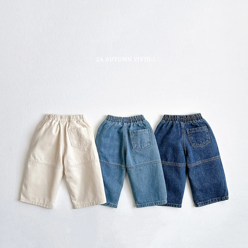Vivid I - Korean Children Fashion - #childofig - Cut-Line Denim Pants - 4