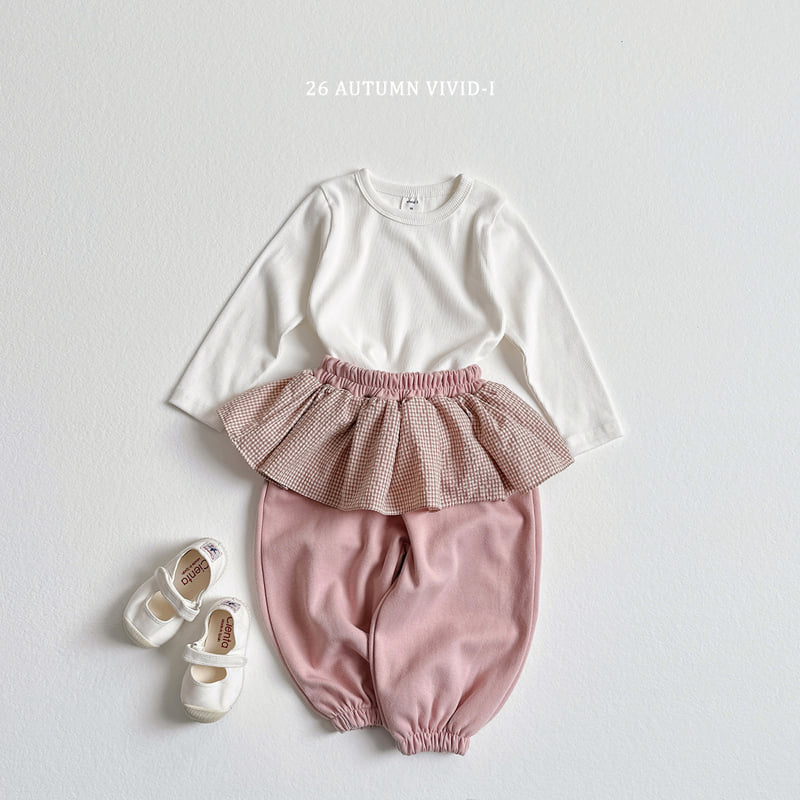 Vivid I - Korean Children Fashion - #childrensboutique - Check Frill Jogger Pants - 8