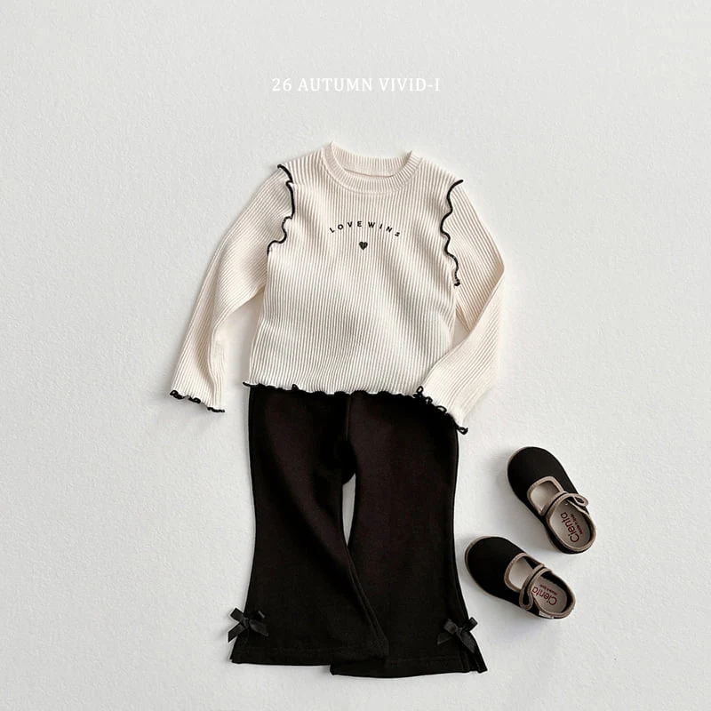 Vivid I - Korean Children Fashion - #childrensboutique - Ribbon Spandex Flare Pants - 12