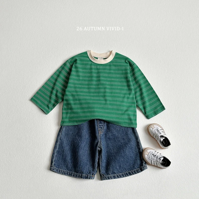 Vivid I - Korean Children Fashion - #childrensboutique - Stripe Smaile Label Tee - 11