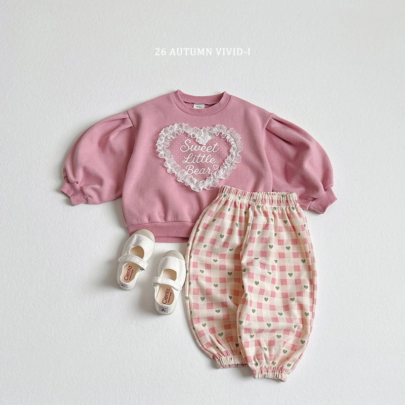 Vivid I - Korean Children Fashion - #childrensboutique - Heart Lace Puff Sweatshirt - 7