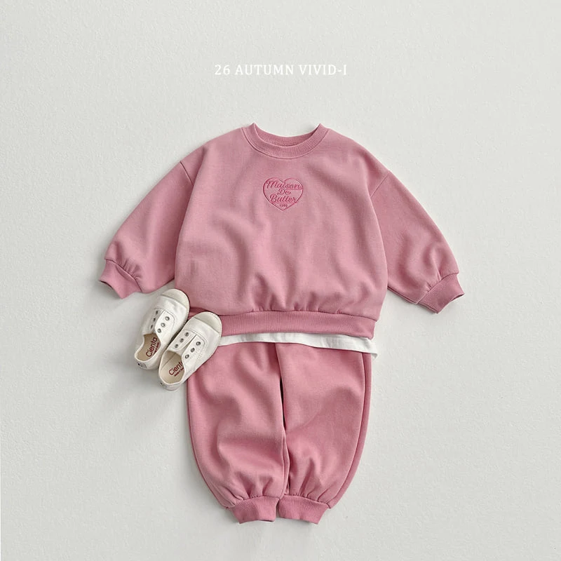 Vivid I - Korean Children Fashion - #childrensboutique - Heart Embroidery Set - 5
