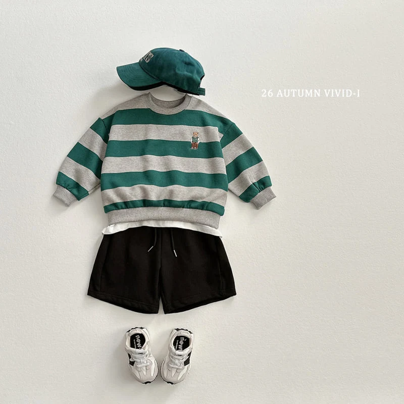Vivid I - Korean Children Fashion - #designkidswear - Big Stripe Bear Sweatshirt - 11