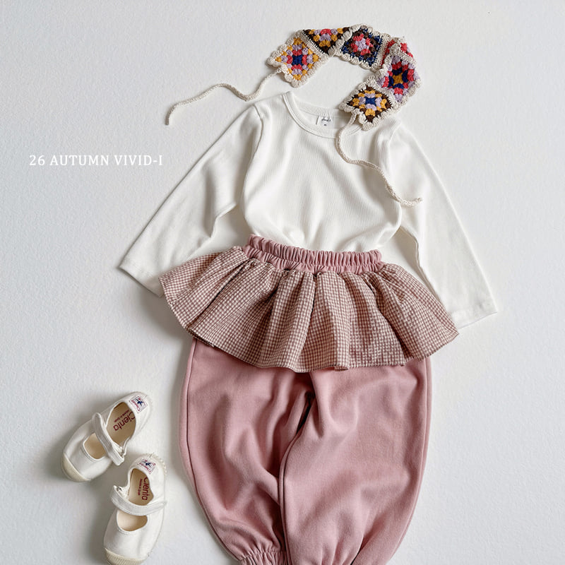 Vivid I - Korean Children Fashion - #designkidswear - Check Frill Jogger Pants - 9