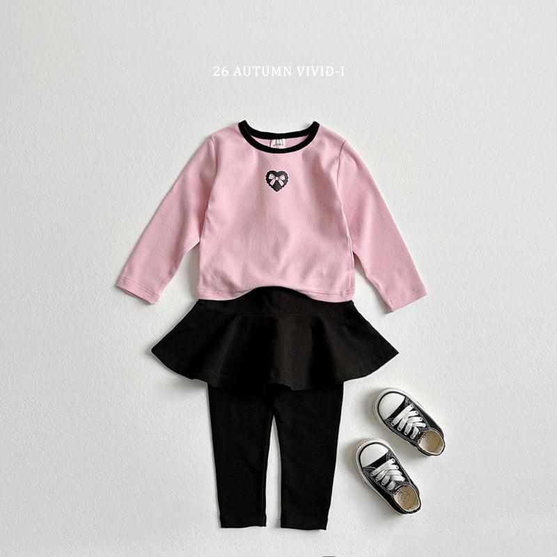 Vivid I - Korean Children Fashion - #designkidswear - Ribbon Heart Spandex Tee - 9