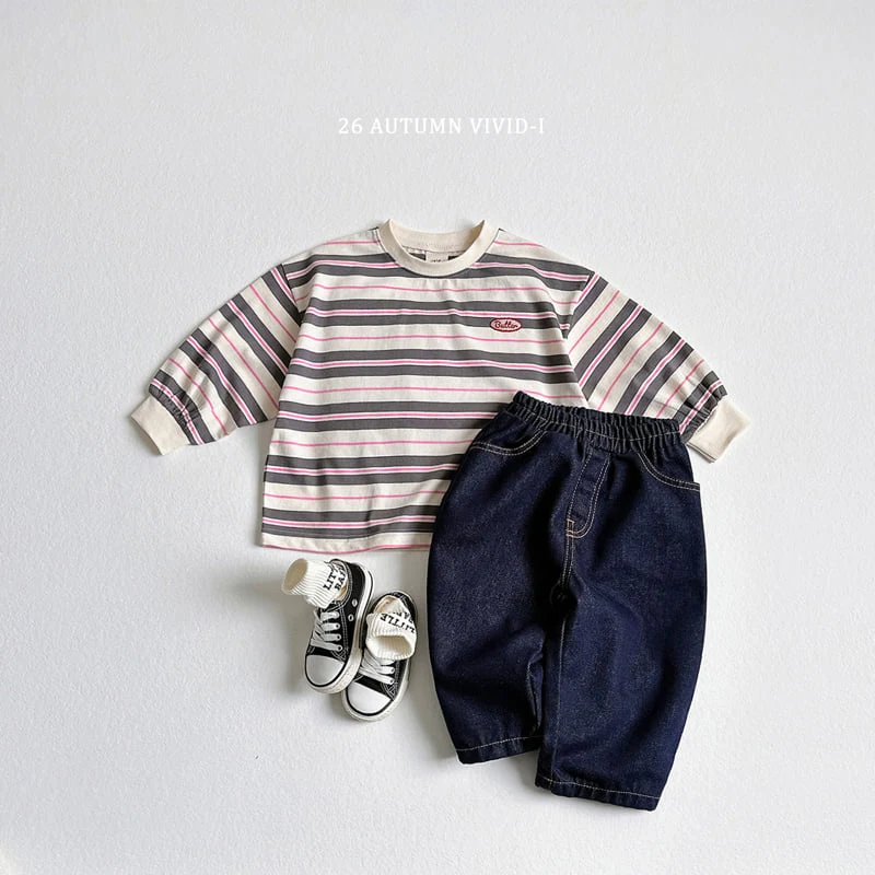 Vivid I - Korean Children Fashion - #designkidswear - Butter Stripe Tee - 7