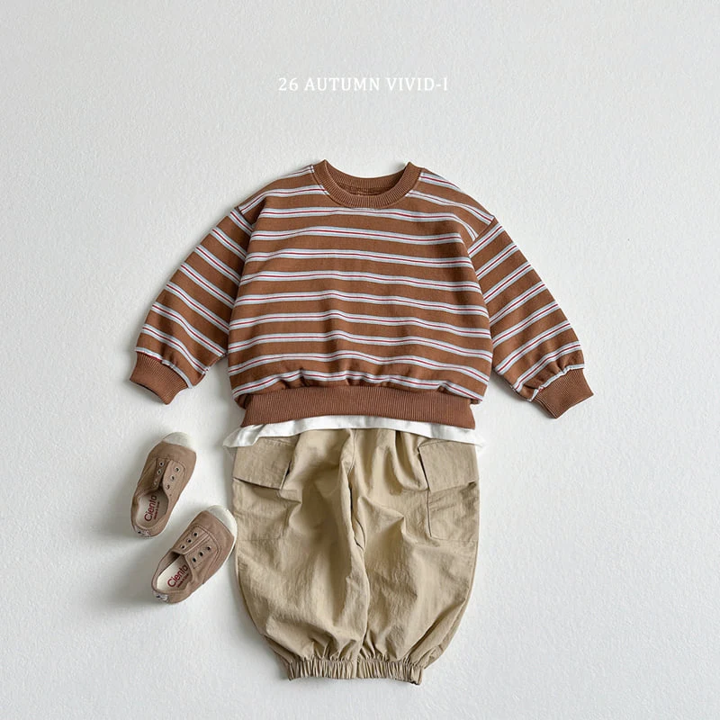 Vivid I - Korean Children Fashion - #designkidswear - Multi Colorblock Stripe Sweatshirt - 9