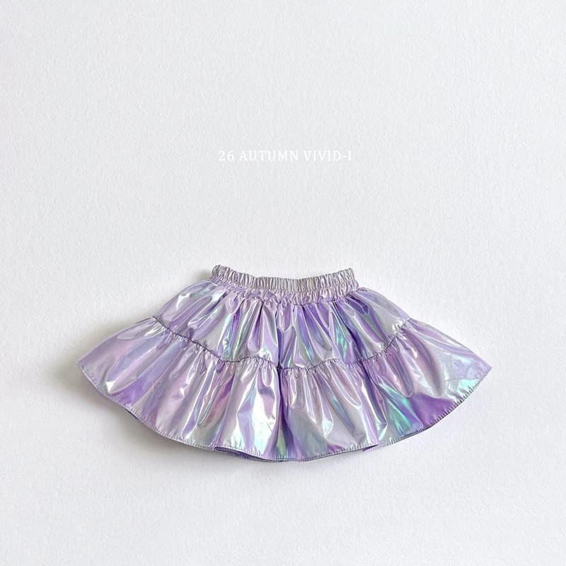 Vivid I - Korean Children Fashion - #discoveringself - Popcorn Glossy Flare Skirt - 6