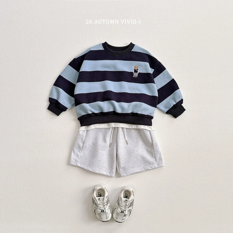 Vivid I - Korean Children Fashion - #discoveringself - Big Stripe Bear Sweatshirt - 12