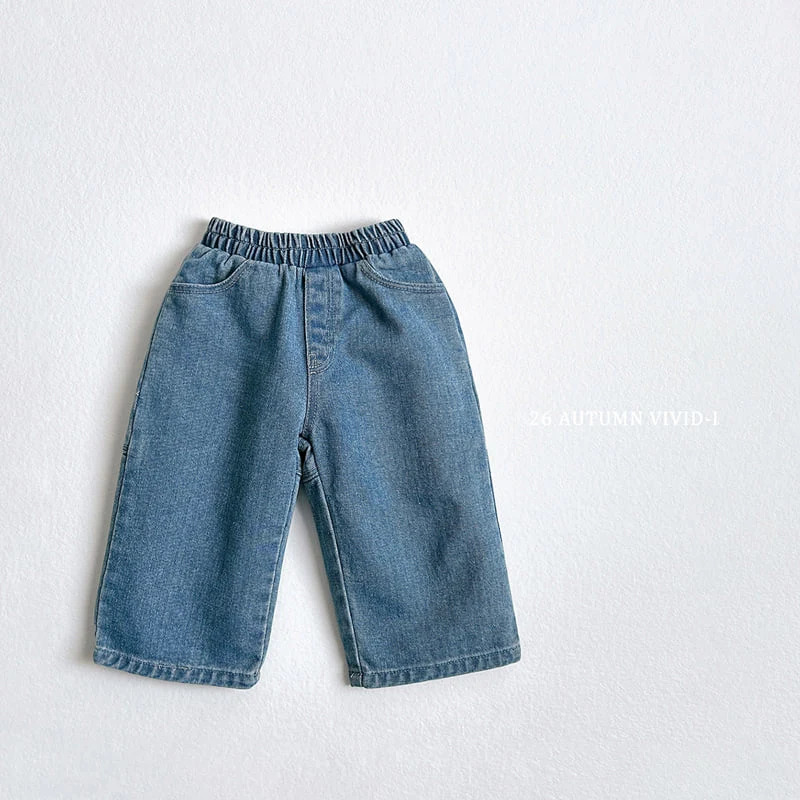Vivid I - Korean Children Fashion - #discoveringself - Cut-Line Denim Pants - 6