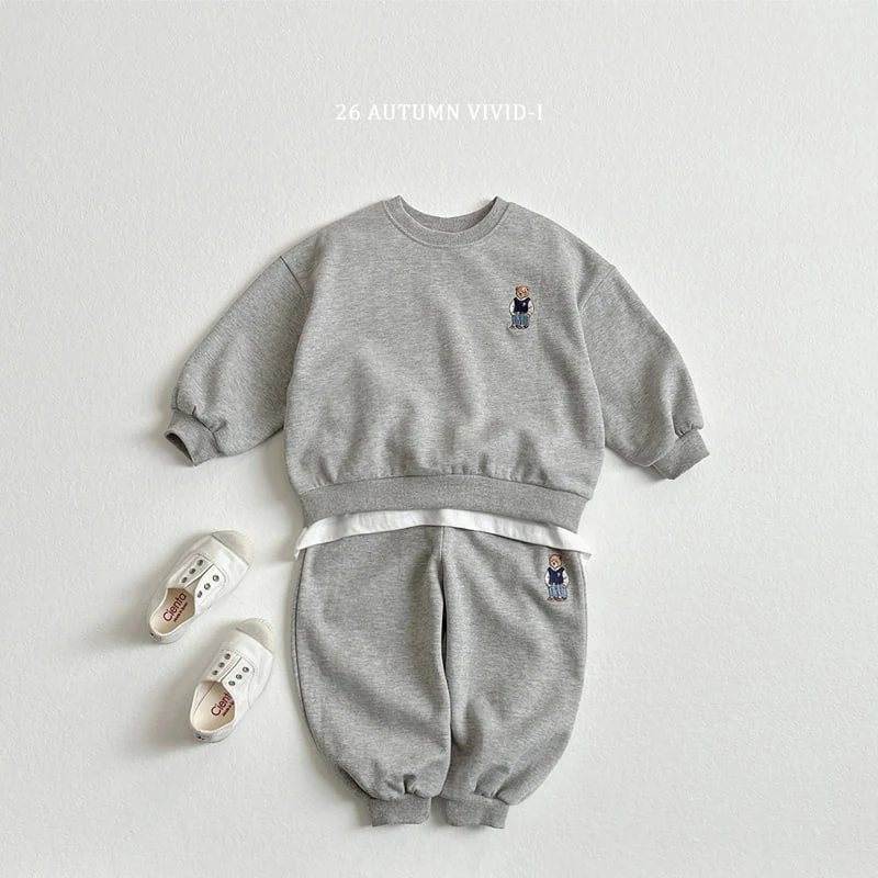Vivid I - Korean Children Fashion - #discoveringself - Embroidered Bear Set - 5