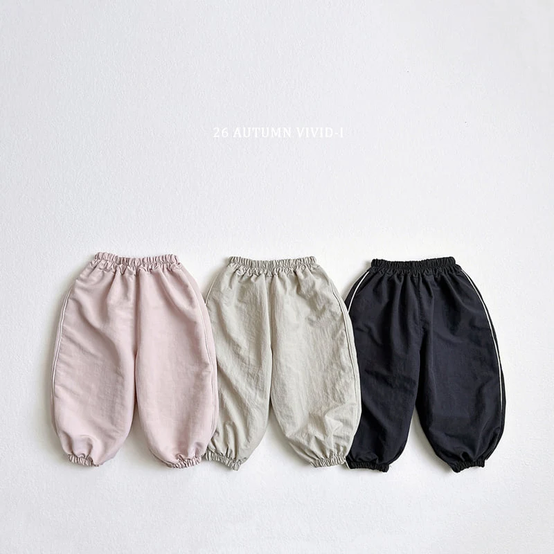 Vivid I - Korean Children Fashion - #discoveringself - Label Crinkle Jogger Pants - 3
