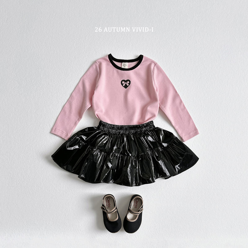Vivid I - Korean Children Fashion - #discoveringself - Ribbon Heart Spandex Tee - 10
