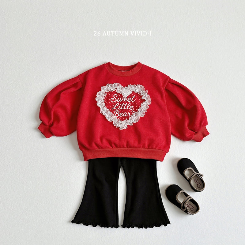Vivid I - Korean Children Fashion - #discoveringself - Heart Lace Puff Sweatshirt - 9