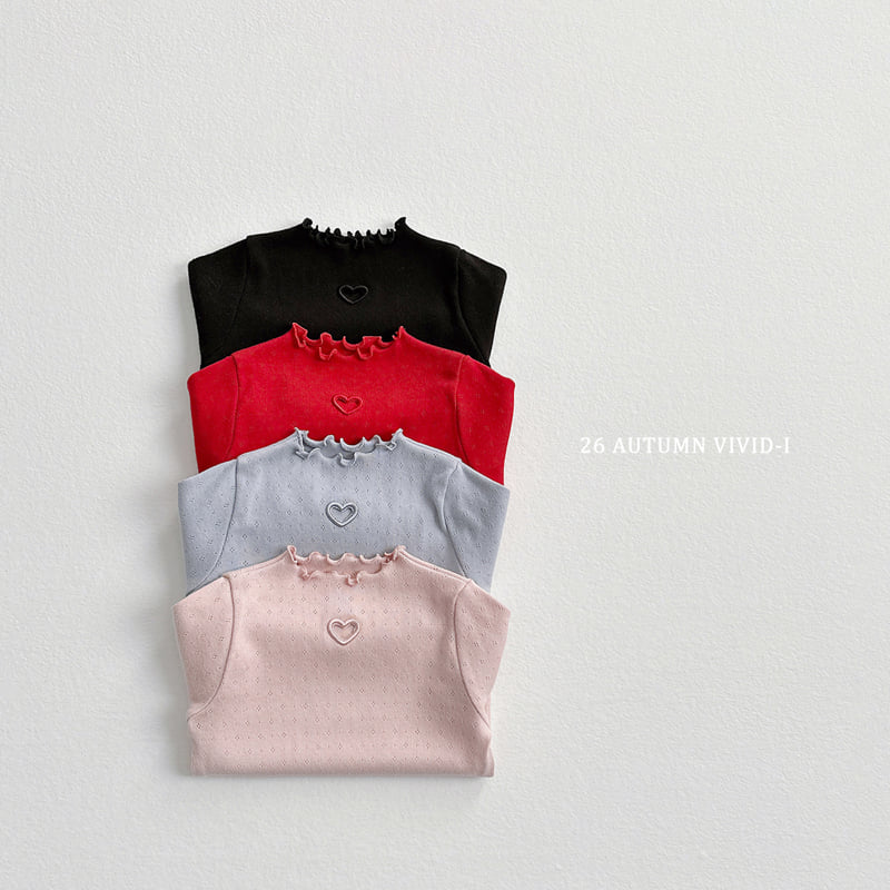 Vivid I - Korean Children Fashion - #designkidswear - Heart Eyelet Tee - 4