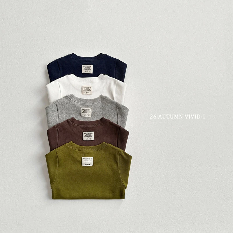 Vivid I - Korean Children Fashion - #fashionkids - Label Ribbed Tee - 5
