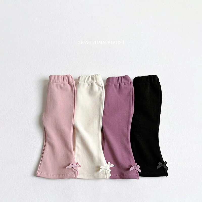 Vivid I - Korean Children Fashion - #fashionkids - Ribbon Spandex Flare Pants