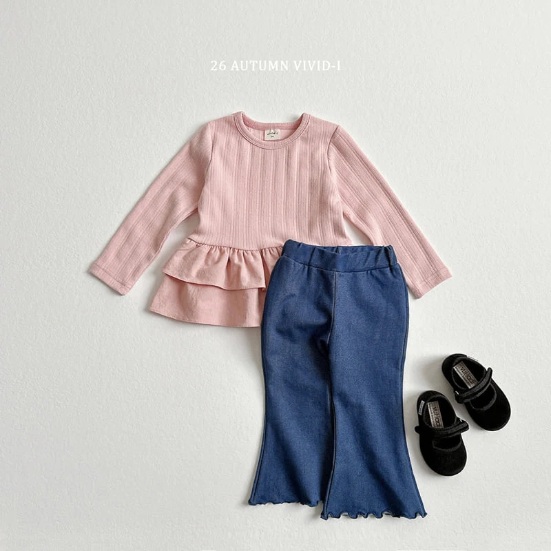Vivid I - Korean Children Fashion - #fashionkids - Eyelet Frill Tee - 8