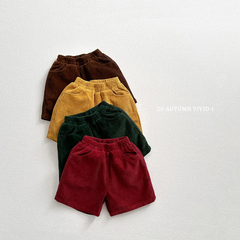 Vivid I - Korean Children Fashion - #discoveringself - Corduroy Shorts - 4